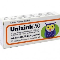 UNIZINK 50 magensaftresistente Tabletten 20 St